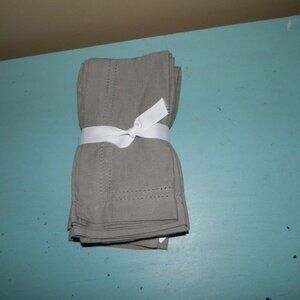 Williams Sonoma Doubled Hemstitch Linen Dinner Napkins Set of 4